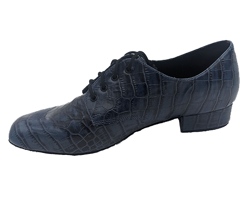 Model Kelly Navy Blue Croc<br>Men's Navy Blue Croc Leather Shoes
